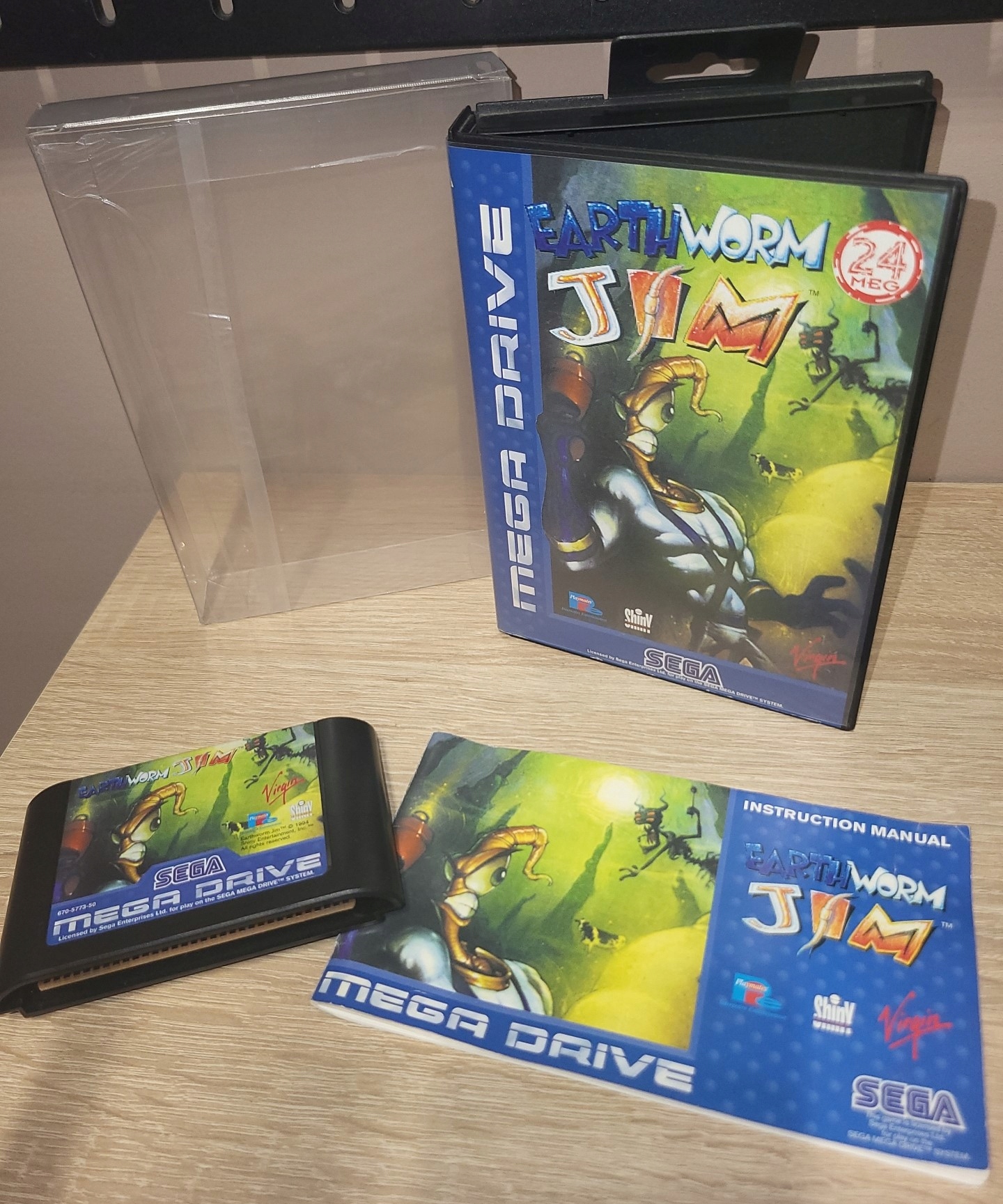 EARTHWORM JIM - SEGA MEGA DRIVE SMD KOMPLET +PROTEKTOR IGŁA!
