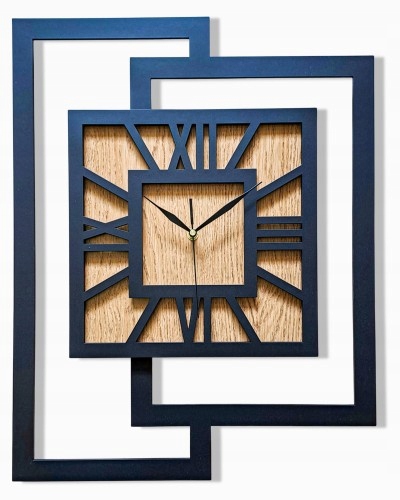 Moderní velké nástěnné hodiny do loftového obývacího pokoje, zlatý dub, tiché