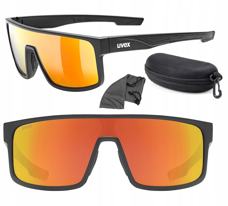 Brýle Uvex Lgl 51 Fashion černé matné sklo zrcadlo Red S3 Pouzdro