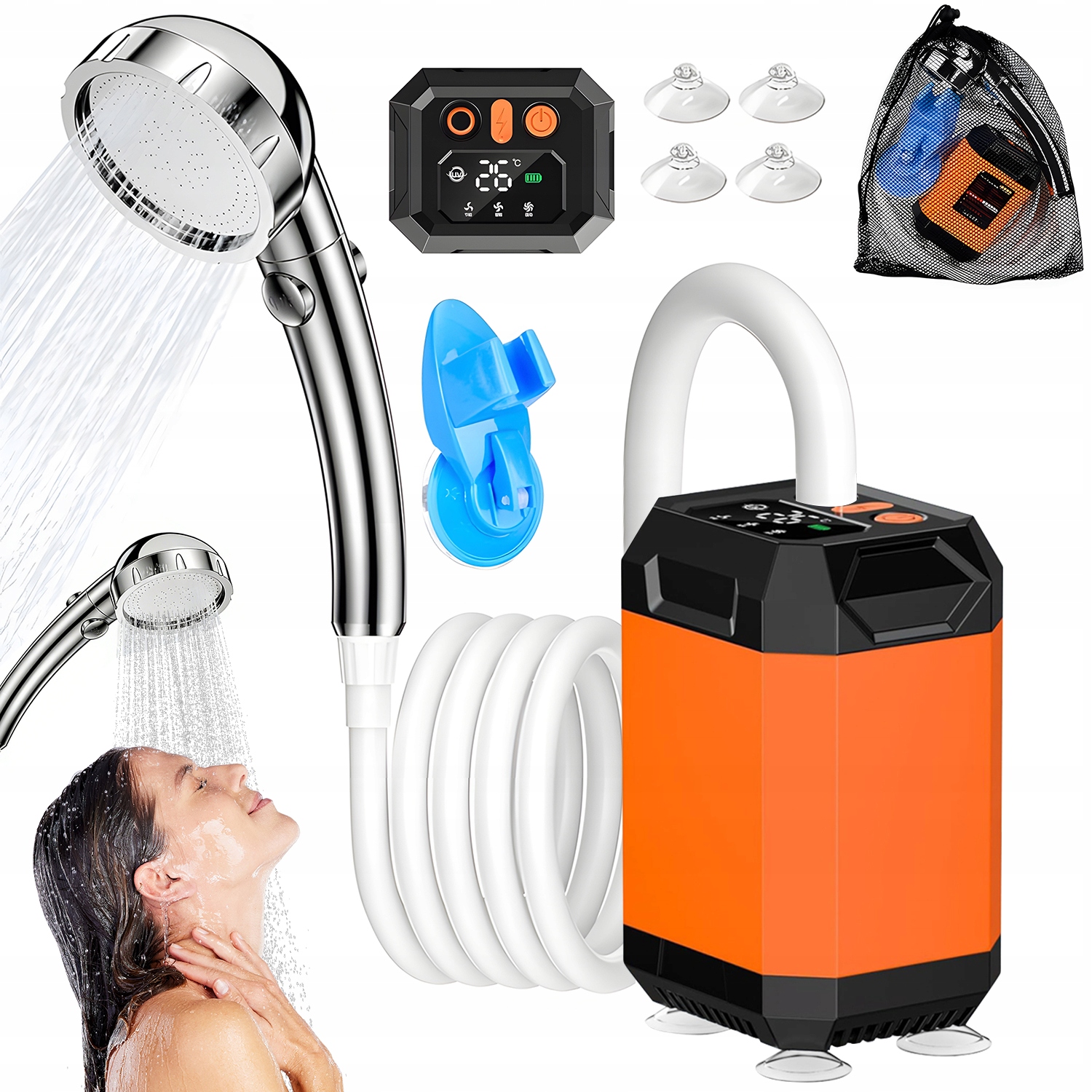 Prysznic Turystyczny Przenośny Camping Bezprzewodowy Na Akumulator 5400MAH