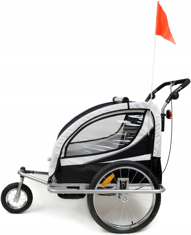 PRZYCZEPKA ROWEROWA PRO 3w1 AMORTYZOWANA + LEDY OŚWIETLENIE PASY DLA 2 OSÓB Marka Inna marka