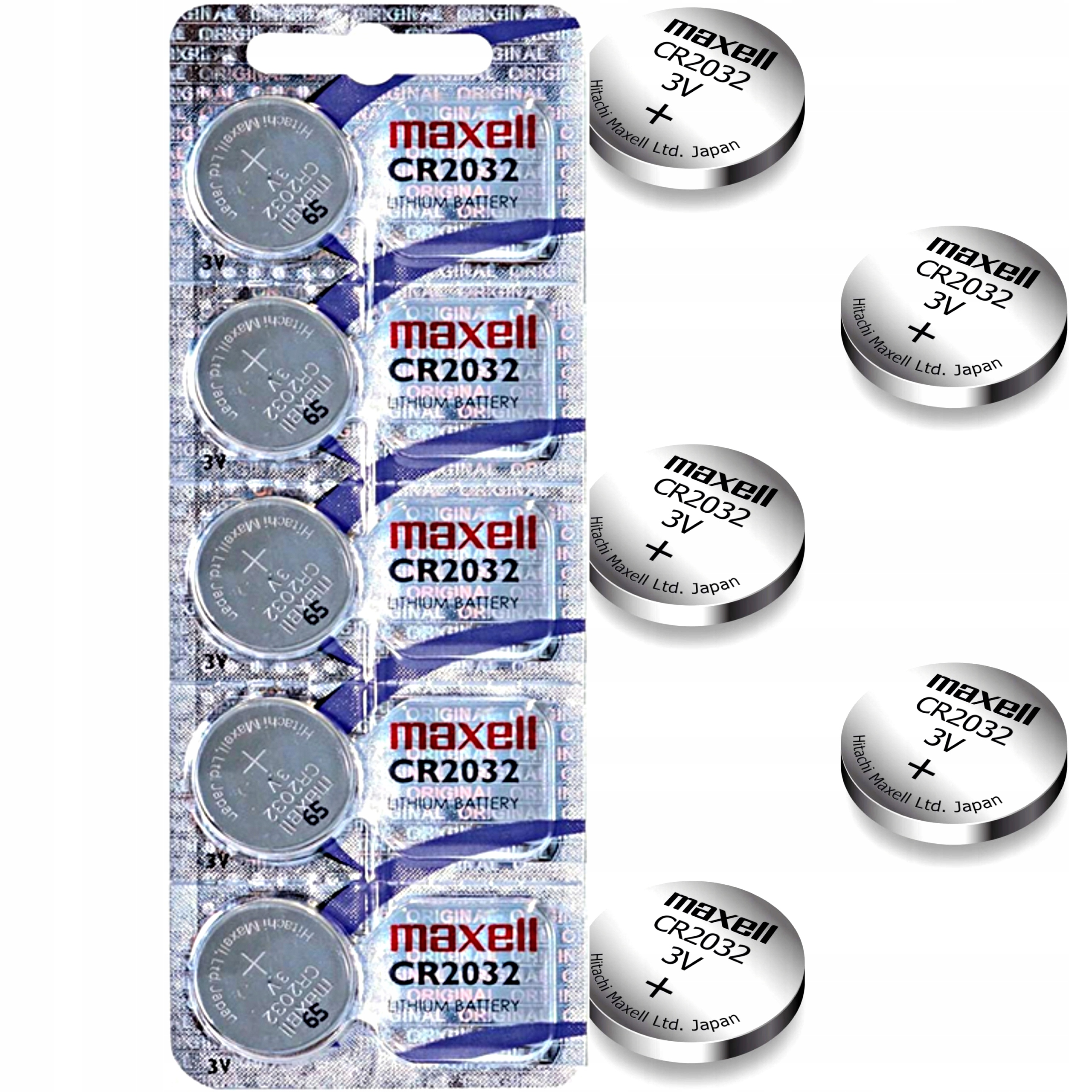 Baterie litowe Maxell CR2032 3V lithium pastylkowe 220mAh blister 5 sztuk