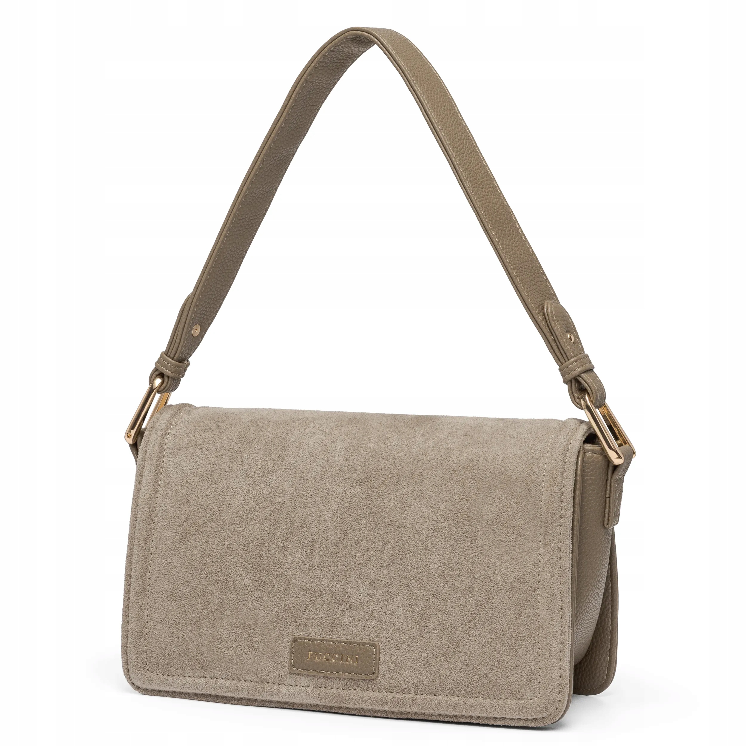 Puccini Torebka Damska Crossbody Zamsz Ekologiczny Beżowa BK2251026M-2A