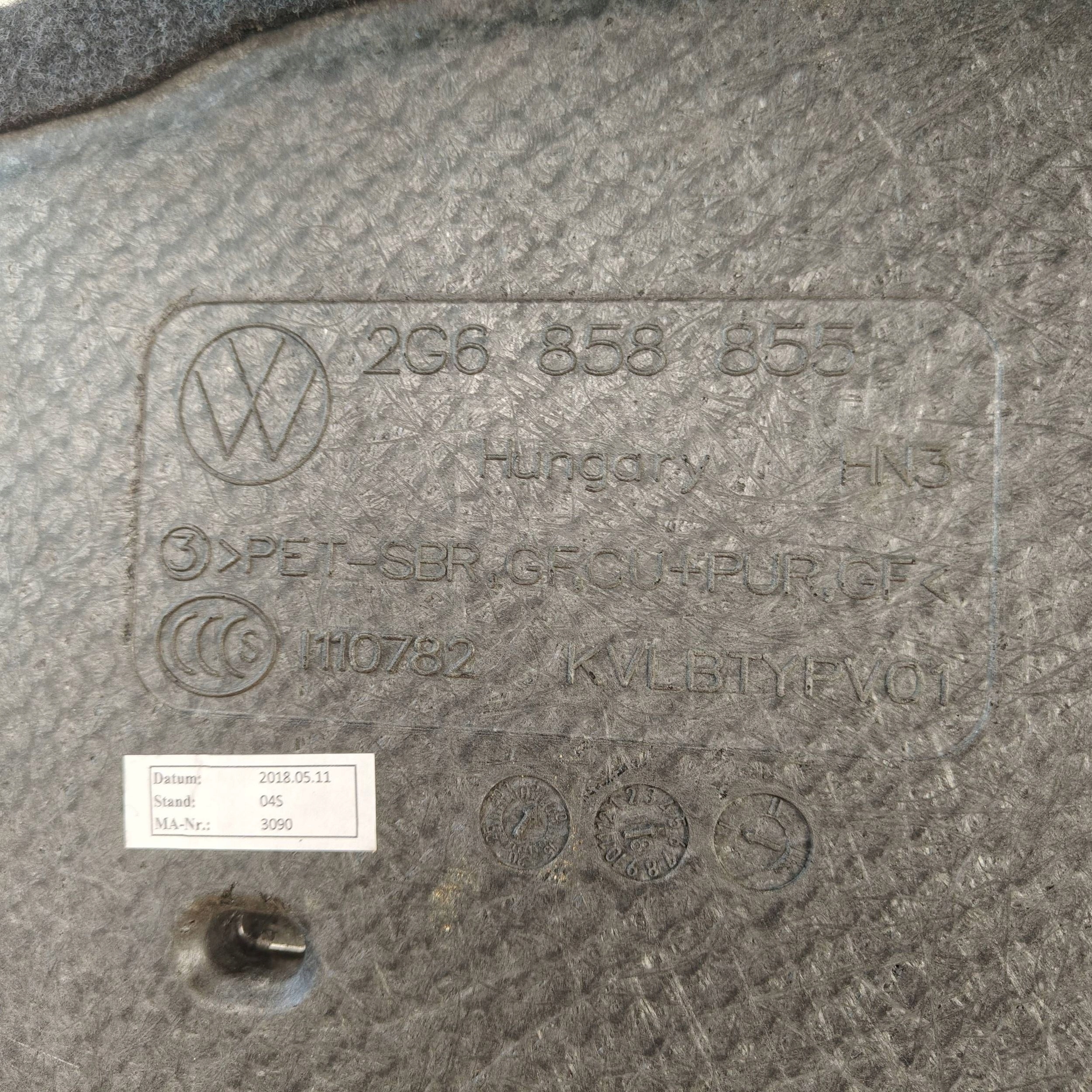 mats boot Volkswagen Polo VI 2G6858855