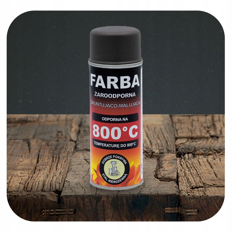 FARBA ŻAROODPORNA W SPRAYU DO KOMINKA PIECA 400 ML HANSA CIEMNY BRĄZ 800°C Stan opakowania oryginalne