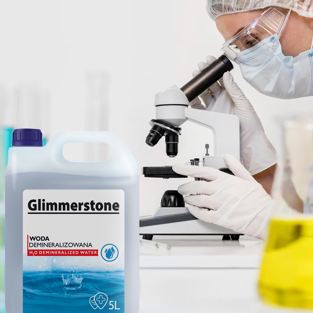 WODA DEMINERALIZOWANA GLIMMERSTONE 4 x 5L = 20L SPRAWDZONA JAKOŚĆ Producent Glimmerstone