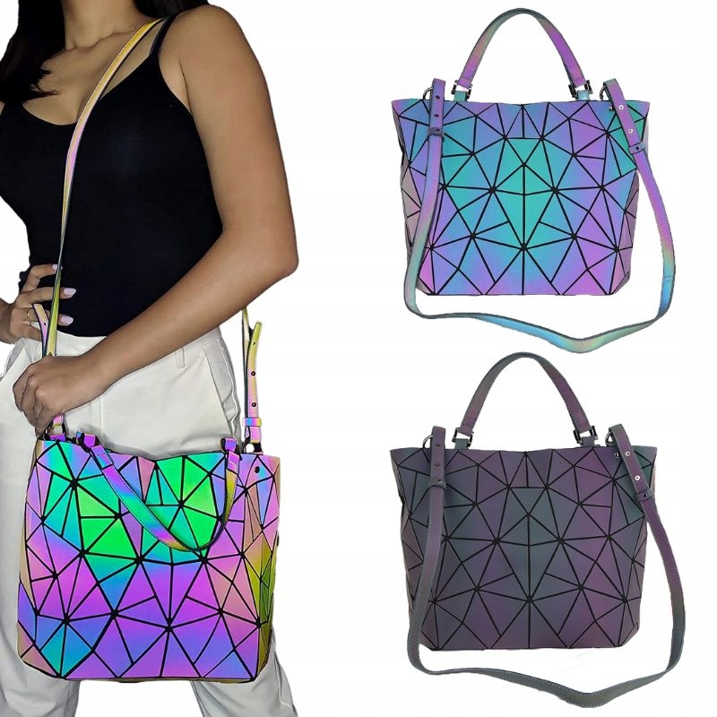 TOREBKA HOLOGRAFICZNA odblaskowa OmiDiamond pojemna A4