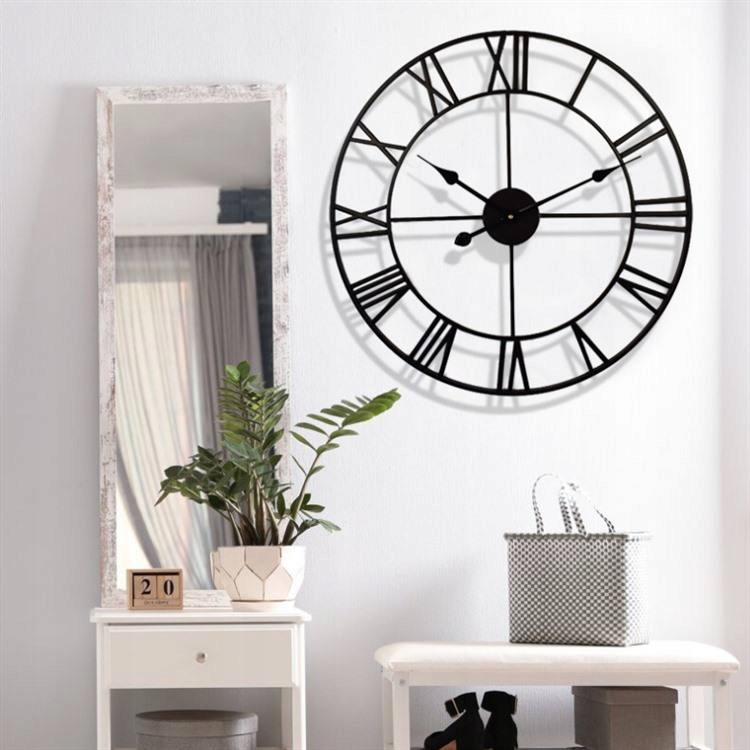 ZEGAR ŚCIENNY DUŻY METALOWY RETRO LOFT RZYMSKI Typ ścienny