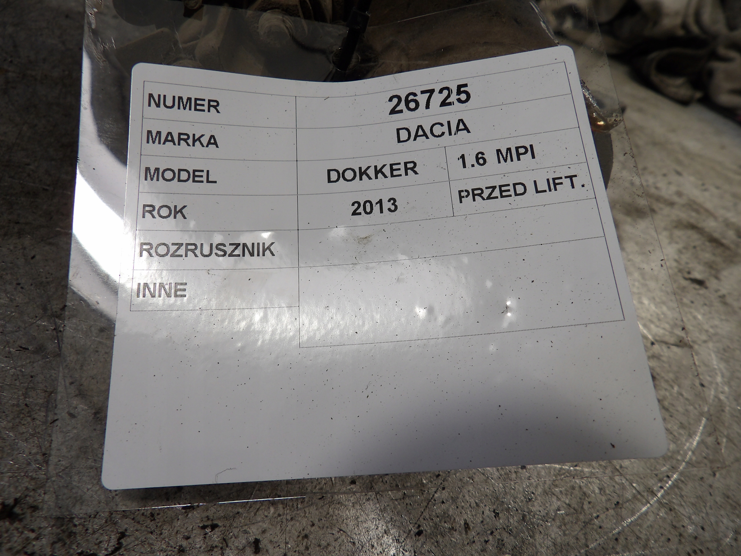 Dacia Dokker starter 1,6MPI