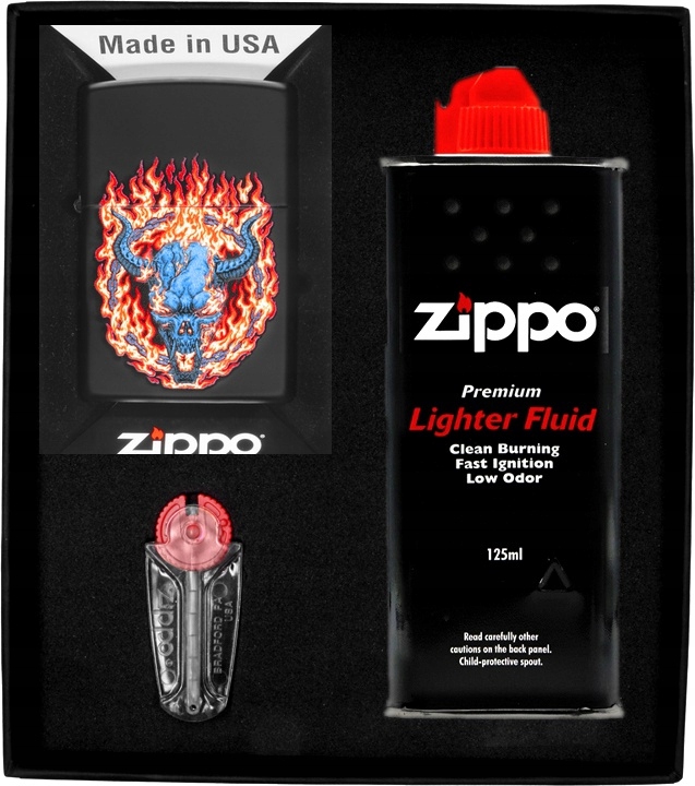 Sada Zippo Zapalovač Burning Devil Dárkový No1