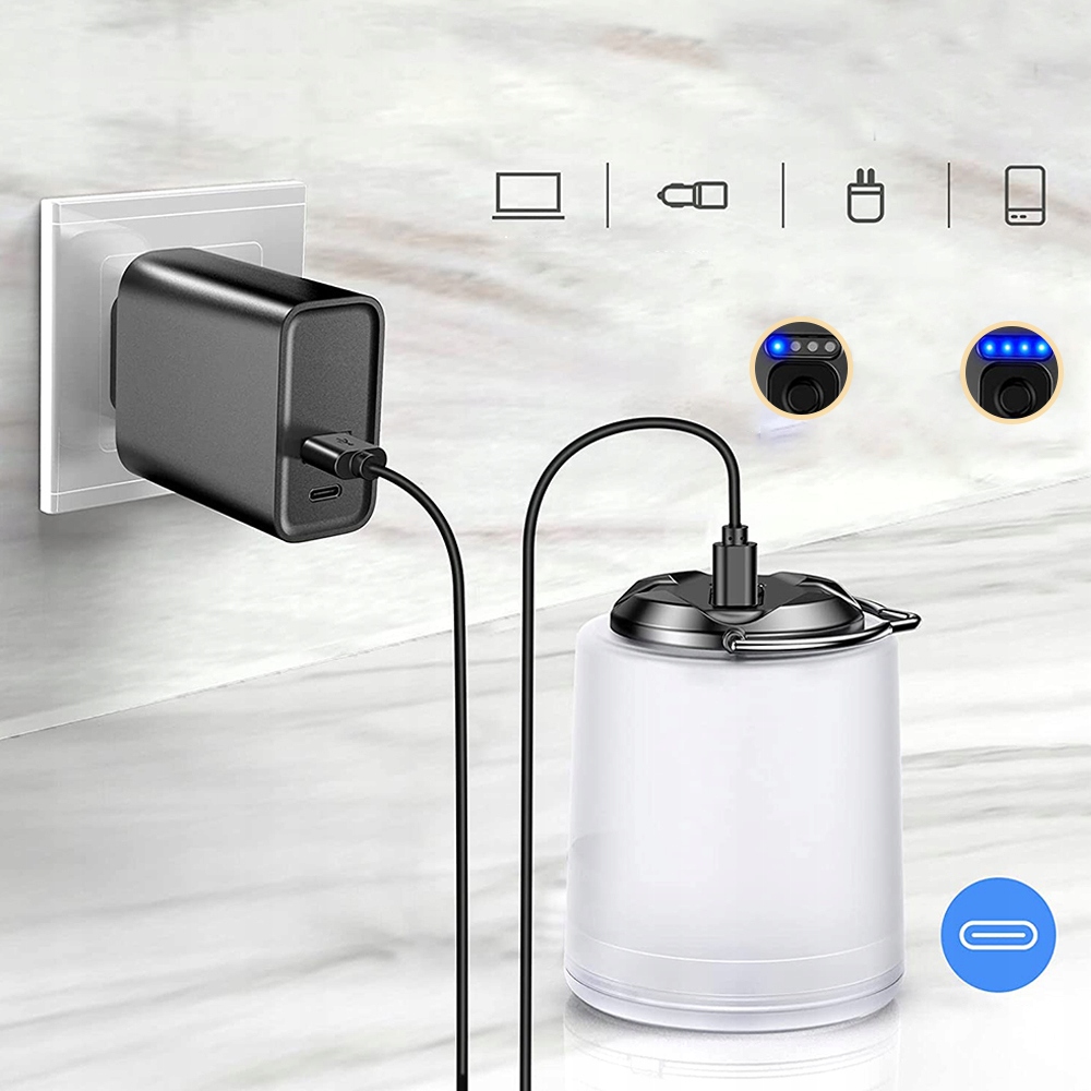 LAMPA Z MOŻLIWOŚCIĄ PONOWNEGO ŁADOWANIA KEMPINGOWA 3 TRYBY OŚWIETLENIA Model lampka nocna