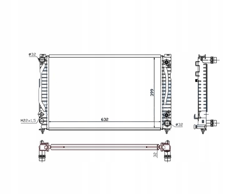 CHŁODNICA VW PASSAT B5 96- 8D0121251L
