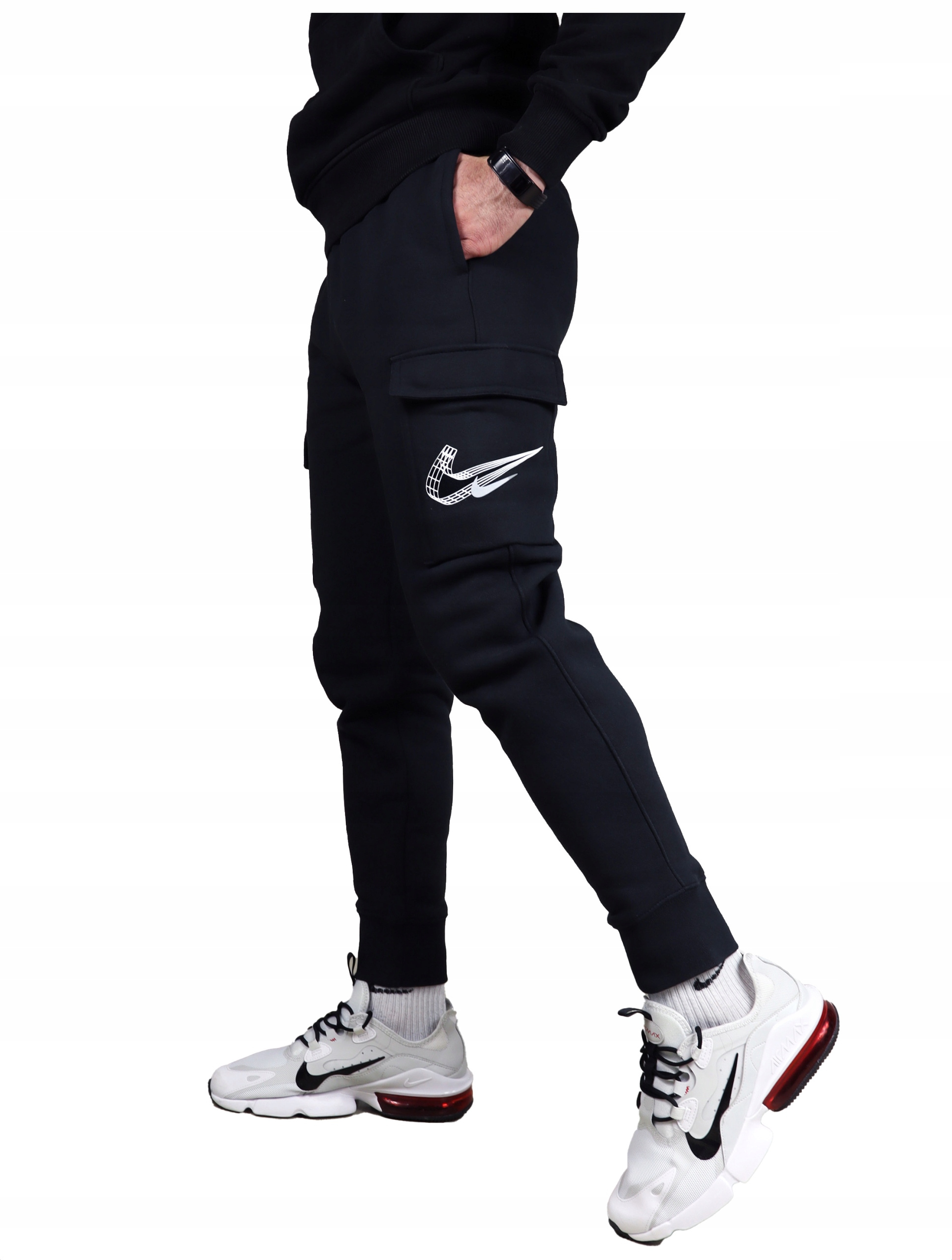 Nike Kapsáče Teplé kalhoty Bavlna teplákové Fleece jogger pánské tepláky