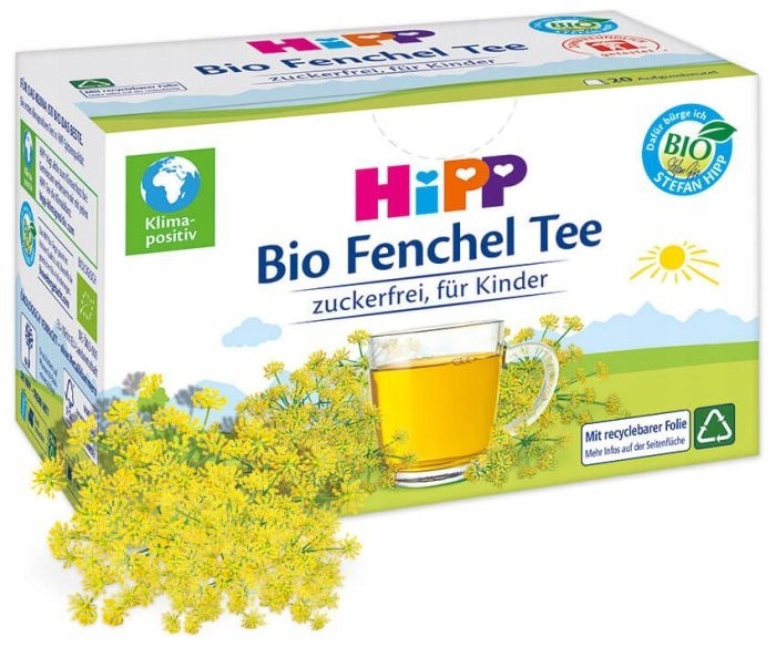 HIPP BIO HERBATKA KOPERKOWA W SASZETKACH NA WZDĘCIA DLA NIEMOWLĄT 20 szt