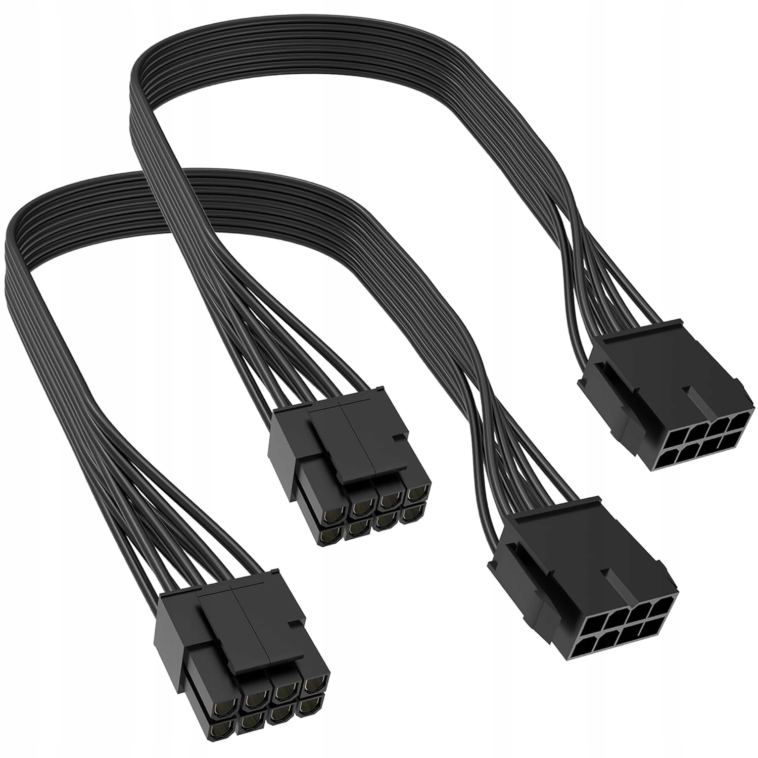 2 SZTUK CPU 8 Pin Przedłużacz zasilania 8 Pin żeński na 8(4+4) Pin męski 30 CM