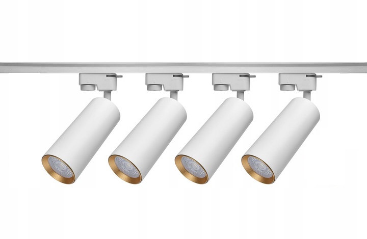 Zestaw szynoprzewód 2m + 4 lampy 3f biało złote