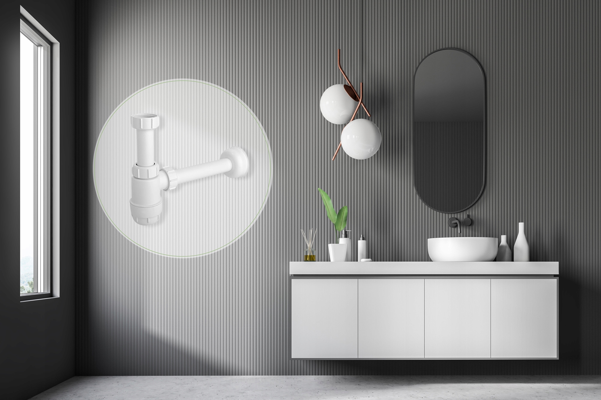 Syfon Umywalkowy Butelkowy Biały Niski Mcalpine Stan opakowania oryginalne