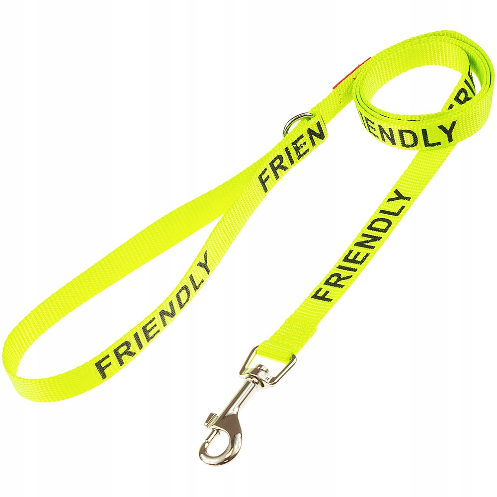 

Smycz dla psa z napisem Friendly przyjazny pies L