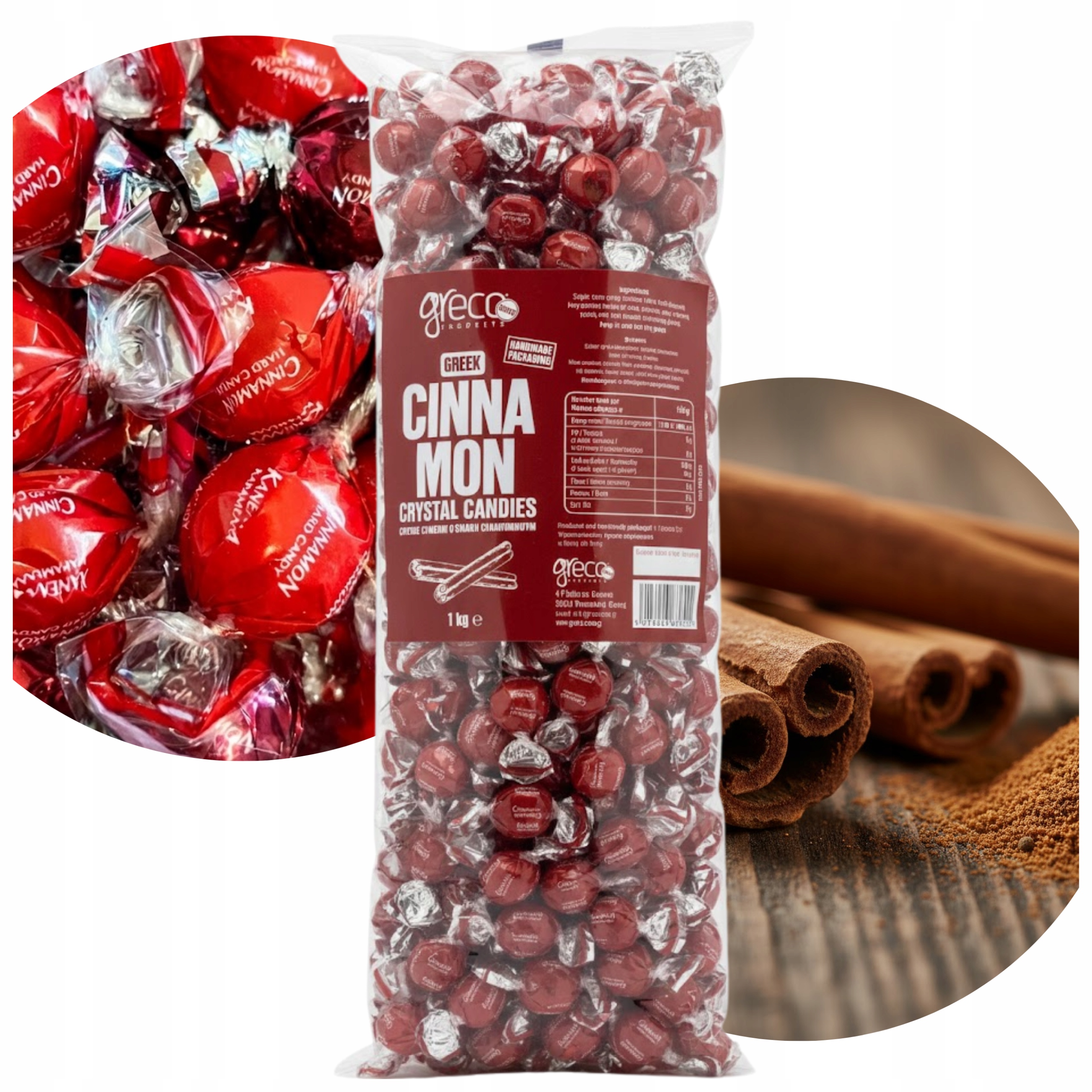 Levně Bonbóny S Skořicovou Příchutí Sladkosti Z Řecka 1 Kg Greco Ručně Balené