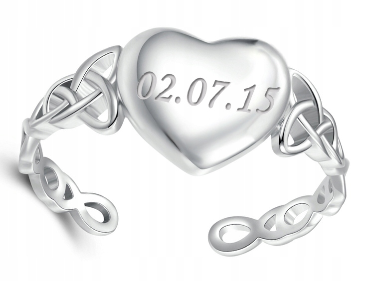 Prstýnek Stříbrný 925 Gravírování Stříbro Valentýn