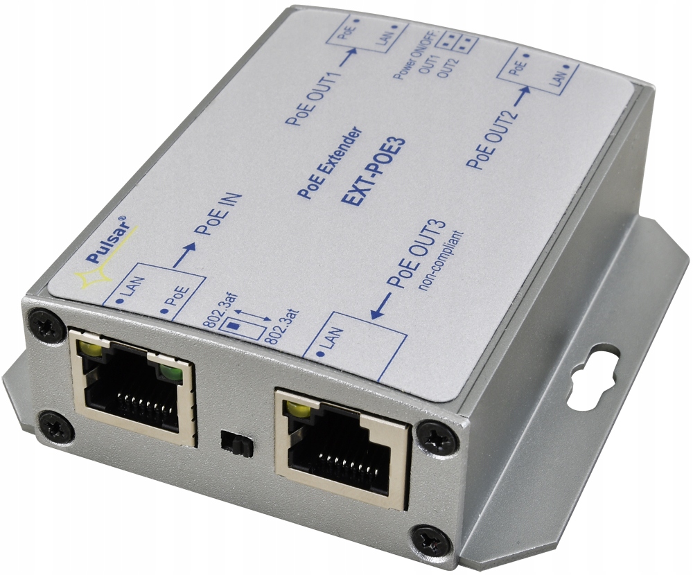 Extender PoE Pulsar EXT-POE3 do 3 kamer IP CCTV