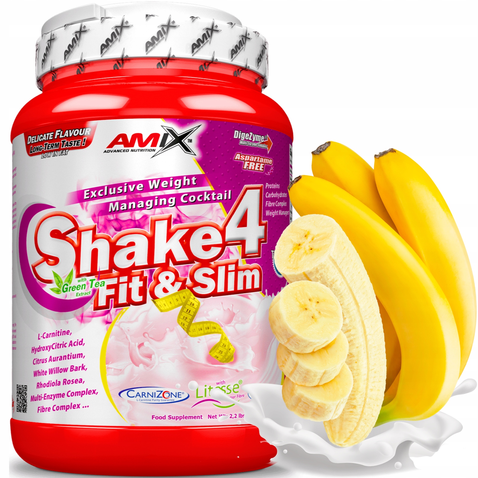 Náhradní jídlo Amix Shake 4 Banánový 1 kg Koktejl na hubnutí