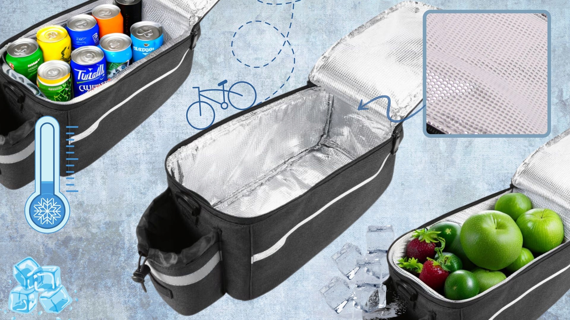 TORBA NA BAGAŻNIK RAMIĘ ROWER SAKWA ROWEROWA Materiał dominujący poliester