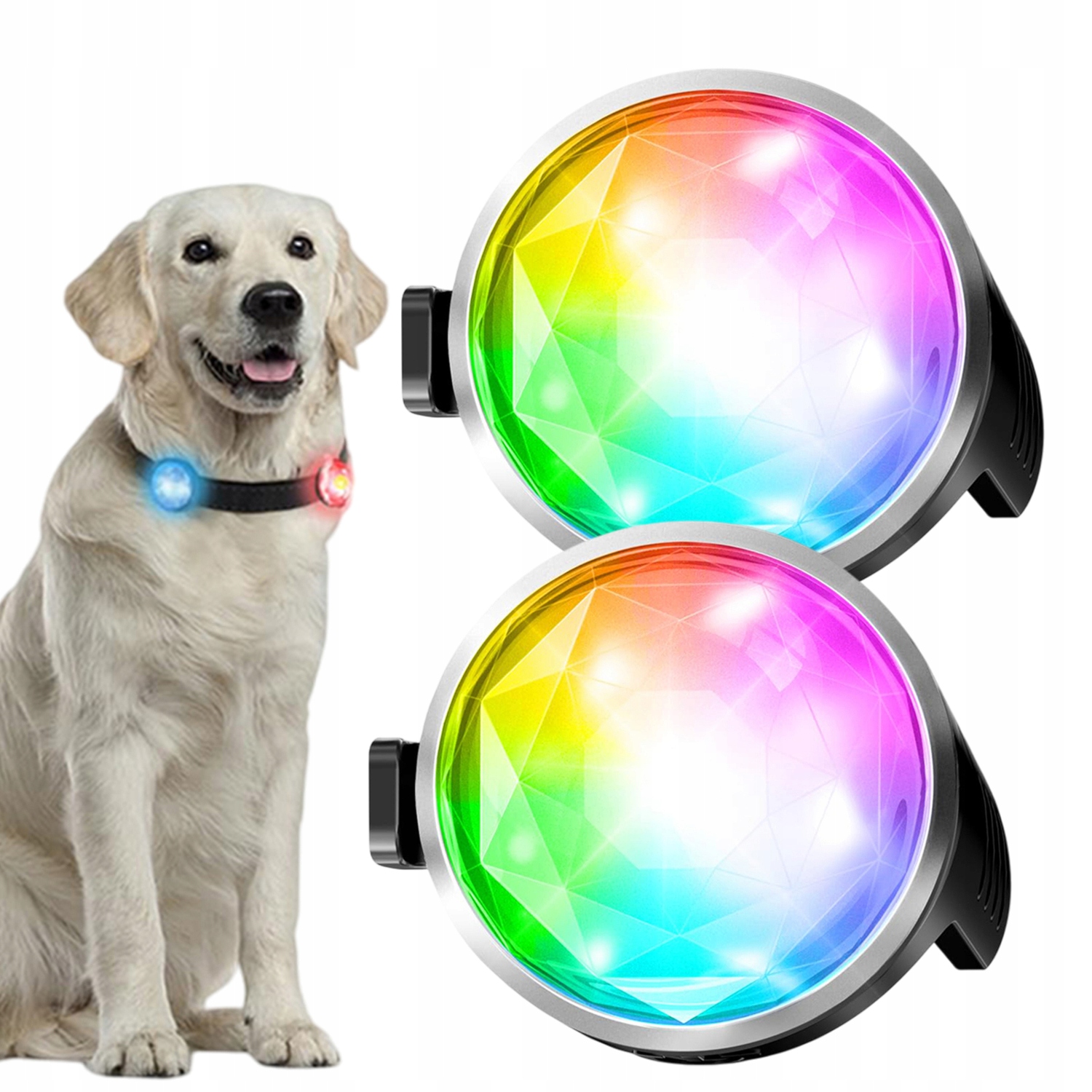 Levně Rgb Akumulátor Světlo Pro Psa 2 Ks 7 Barev