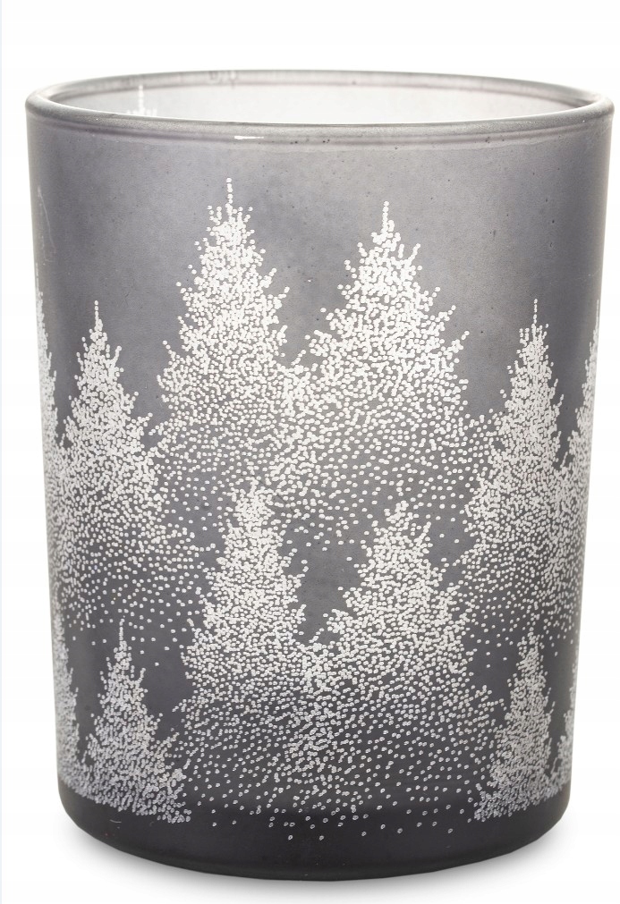 Świecznik lampion szklany szary wys.8 cm