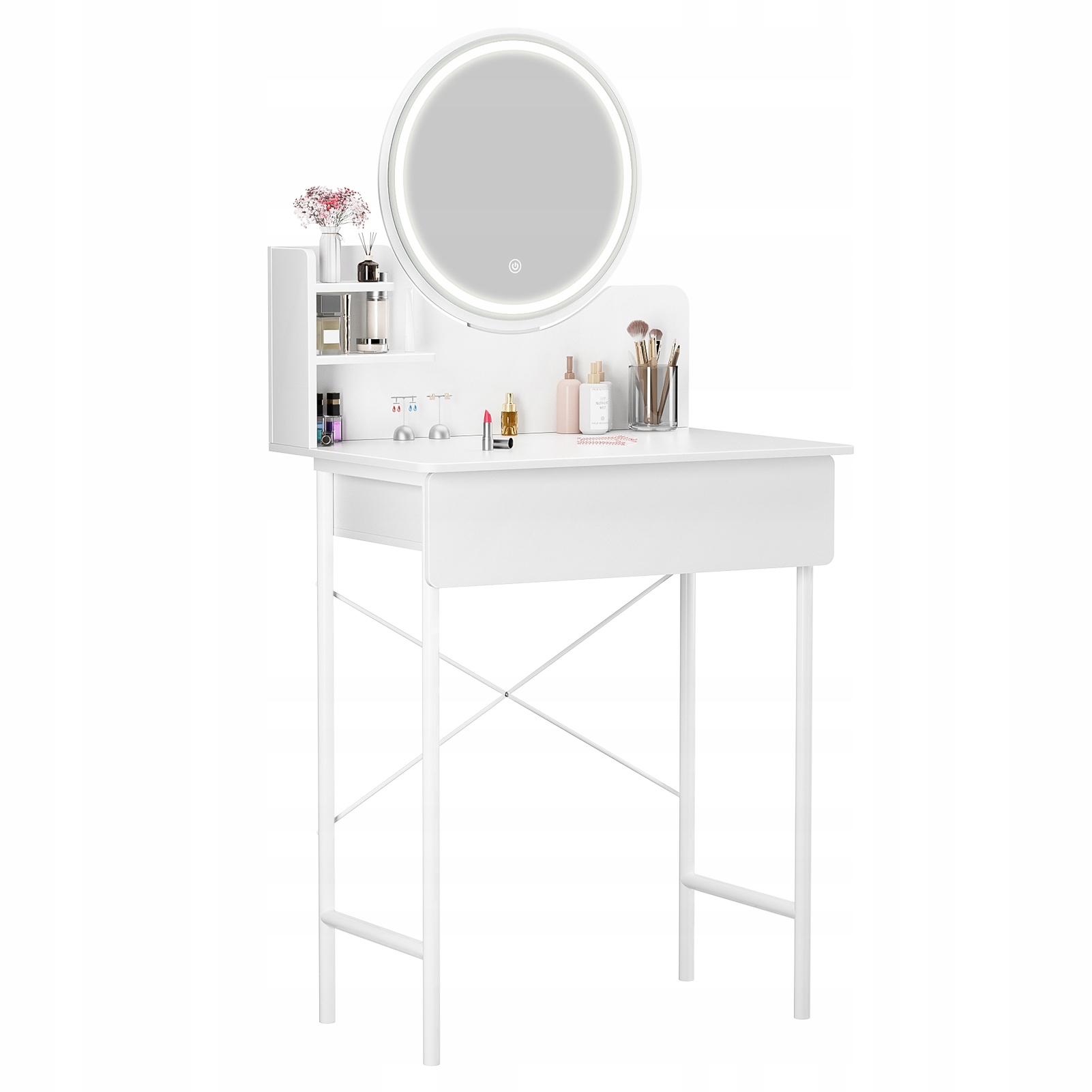 Makeup Vanity Desk with LED Lighted Mirror, Vanity Table with 1 Drawer