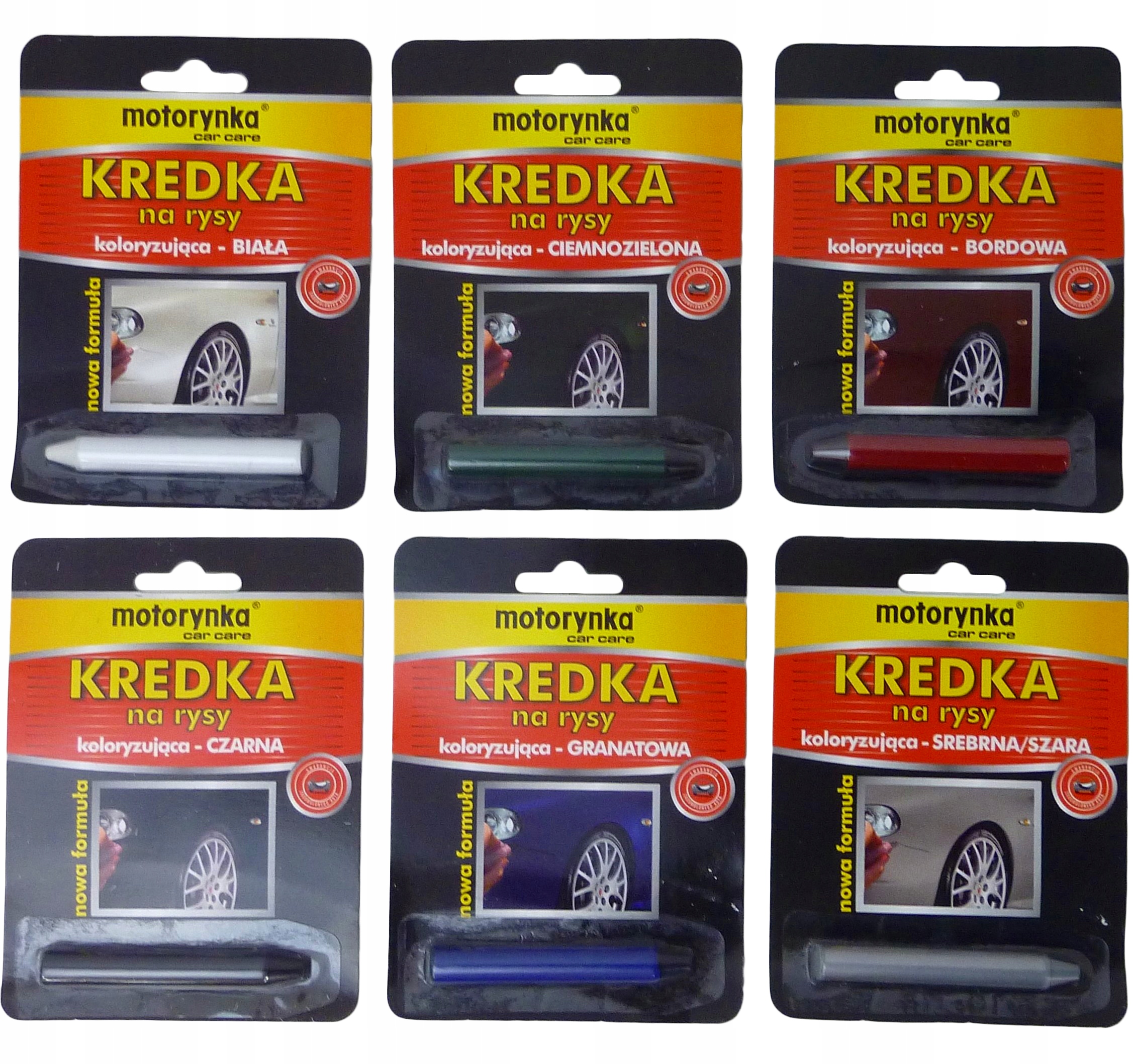 KREDKA KOLORYZUJĄCA NA RYSY SAMOCHODOWE - CZARNA Rodzaj kredki, pisaki