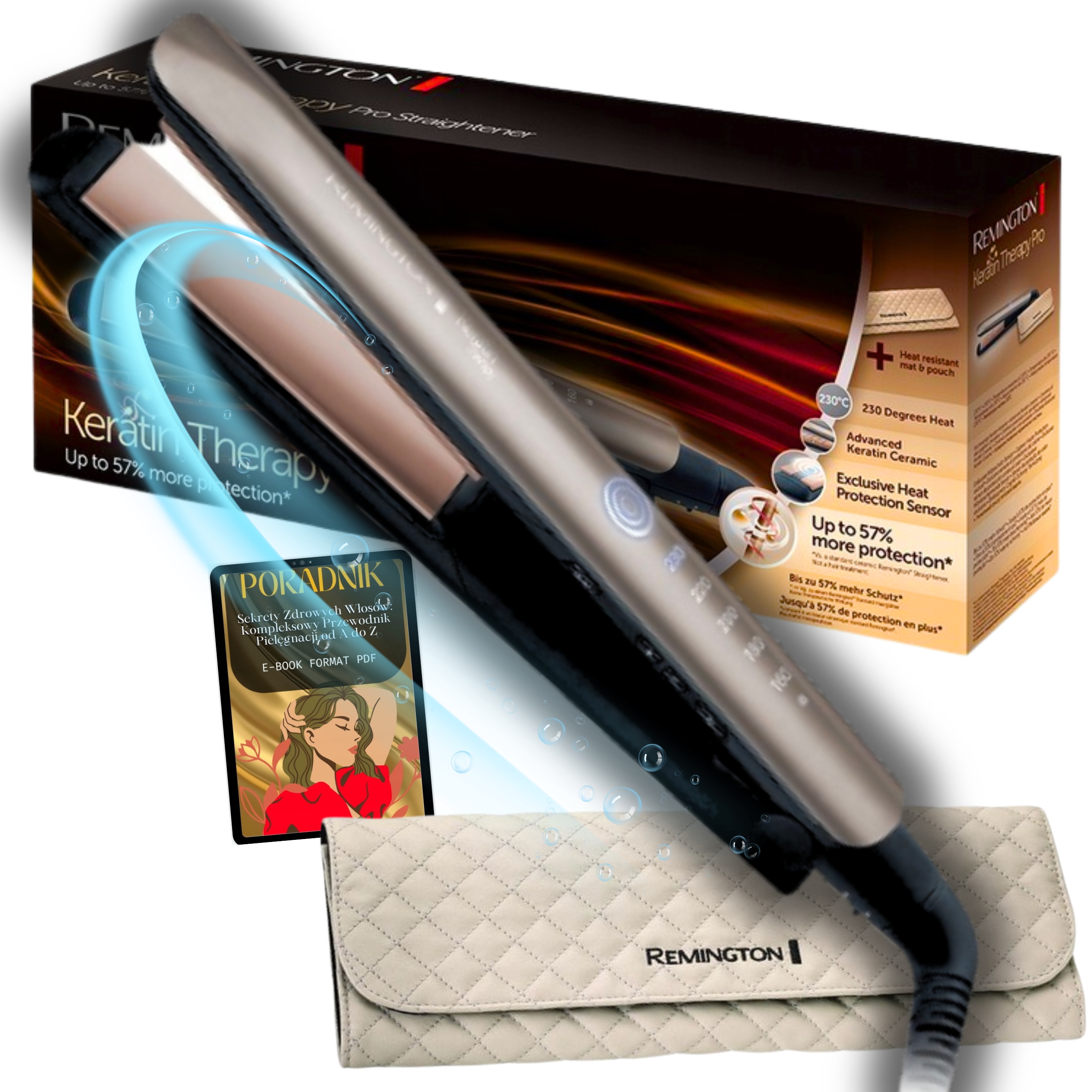 Innowacyjna Prostownica Remington Do Włosów Keratynowa Ochrona Etui Solidna