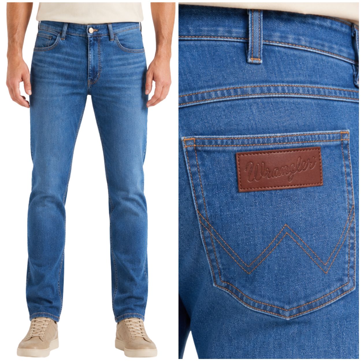 Wrangler Greensboro Mid Visual elastické jednoduché džínové kalhoty W34 L32