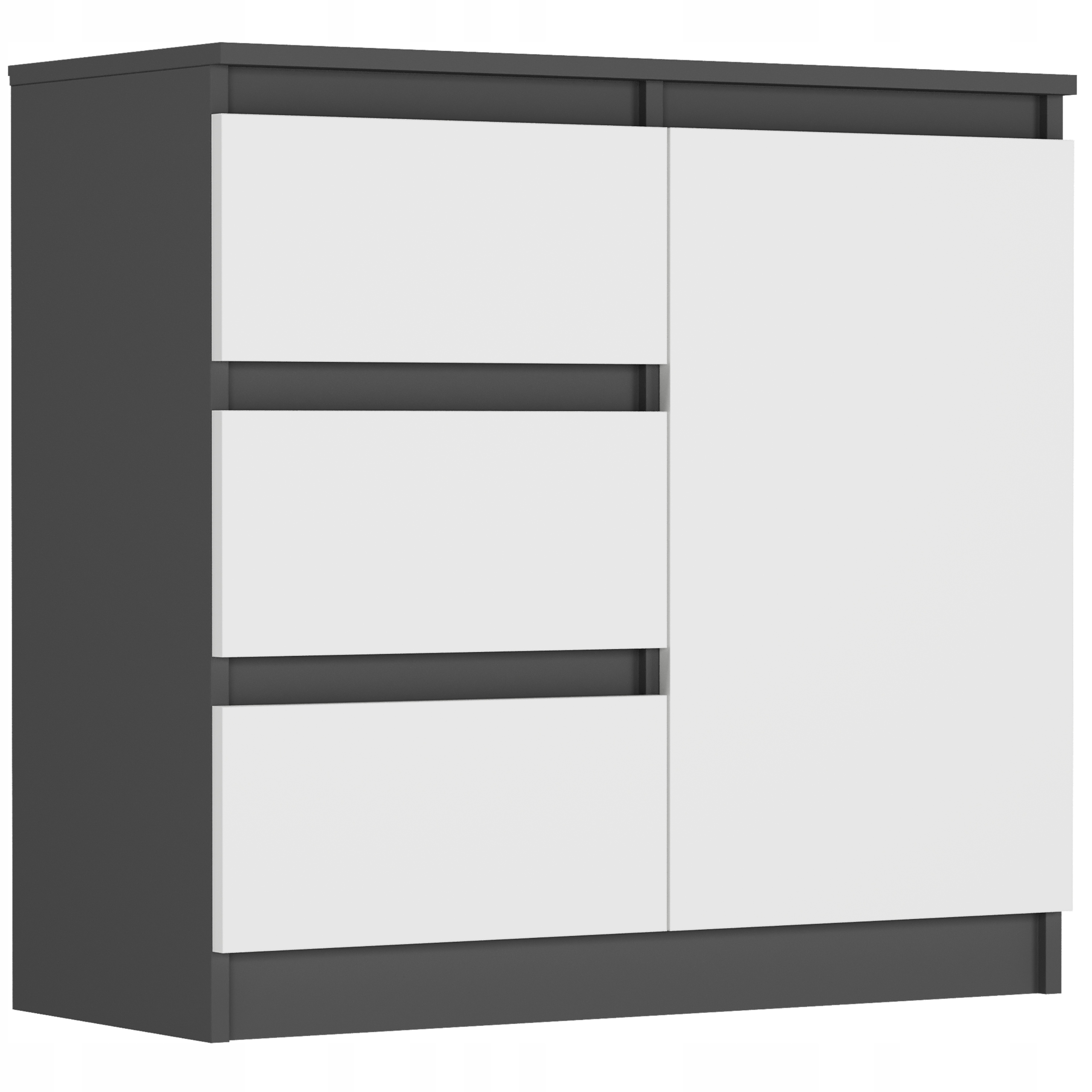 Комод R-80-S3 шкаф 3 ящика антрацит микс белый
