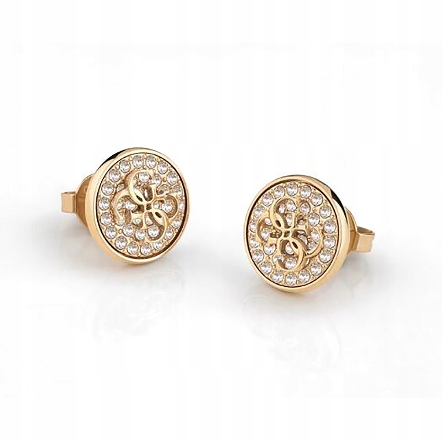 Dámské Náušnice Guess zlaté zirkon kruhy