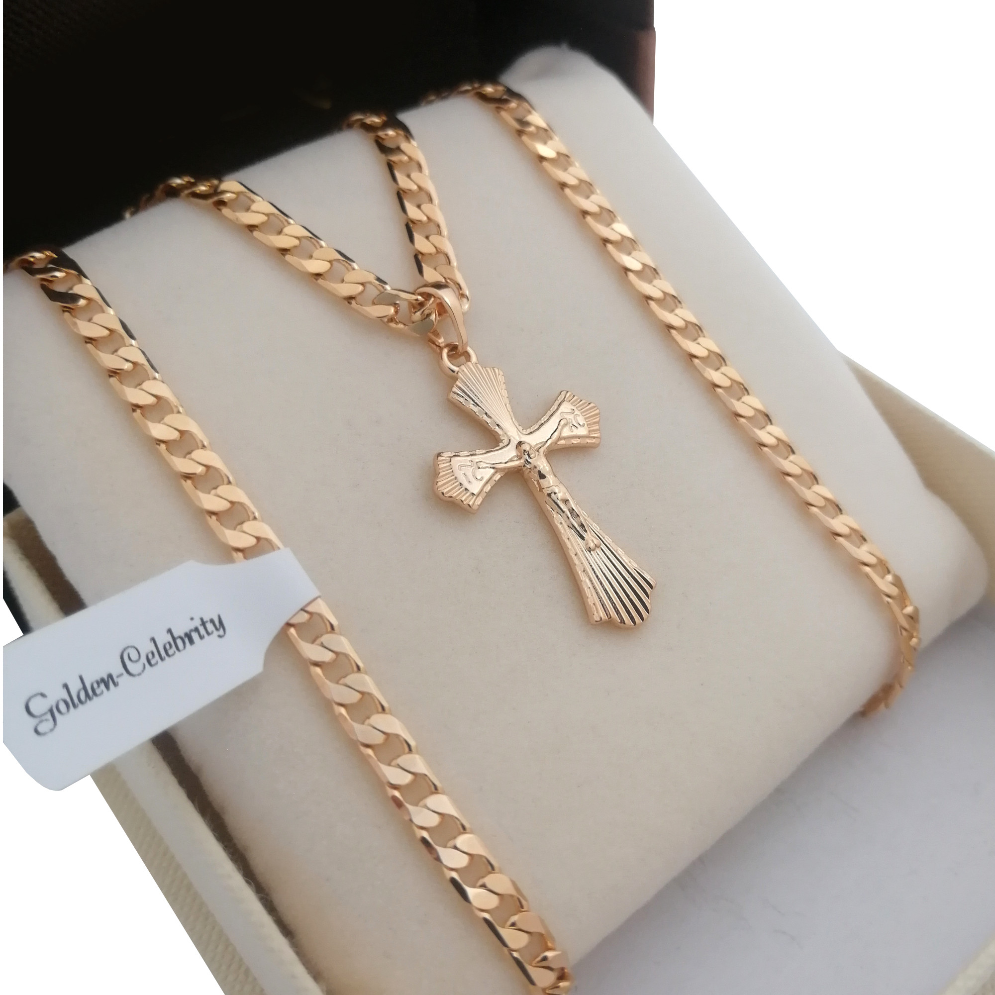 

Łańcuszek Pancerka 60CM 4MM+ Krzyżyk 18K