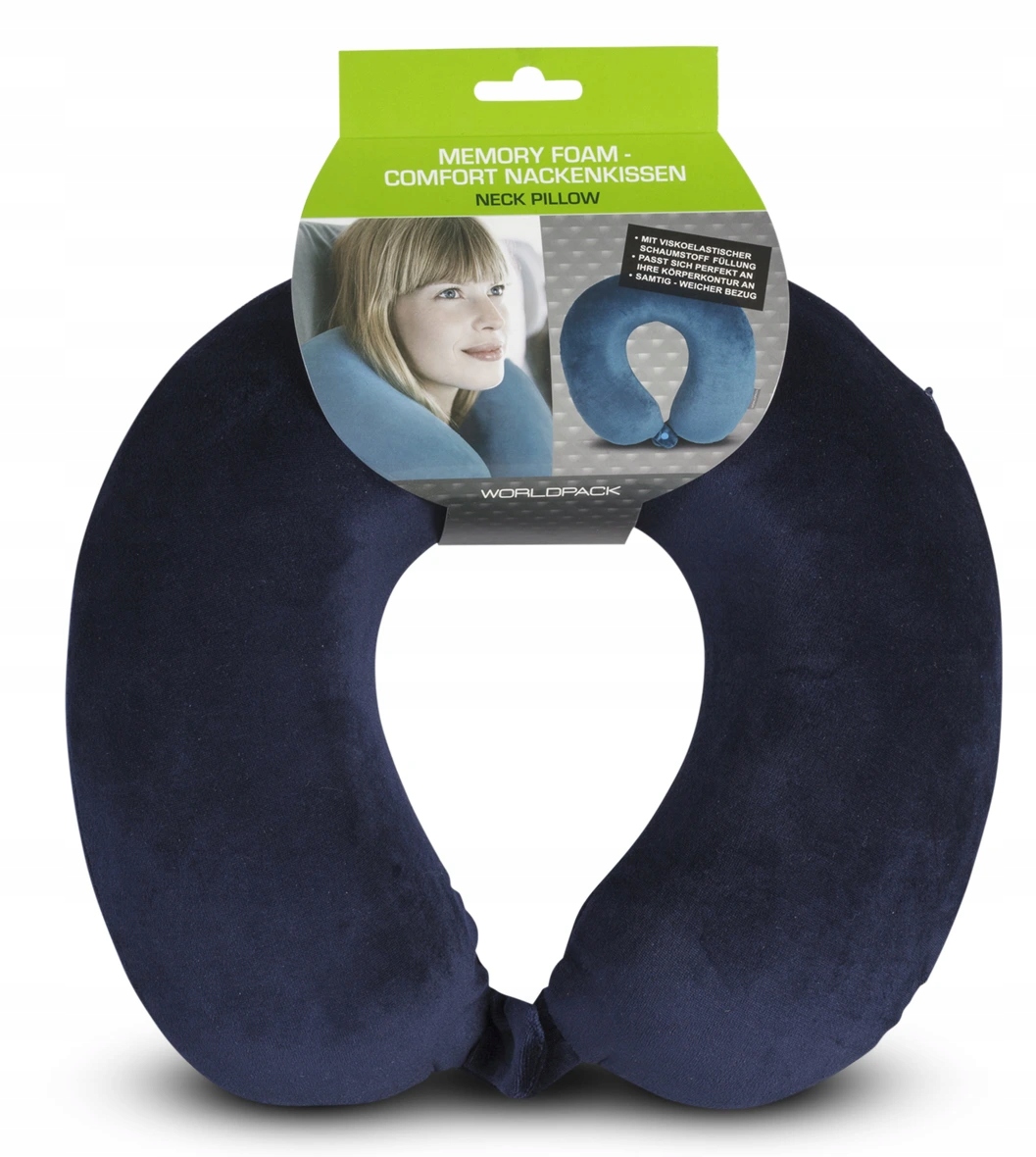 Worldpack Travel Pillow poduszka podróżna z pianki memory ciemnoniebieska