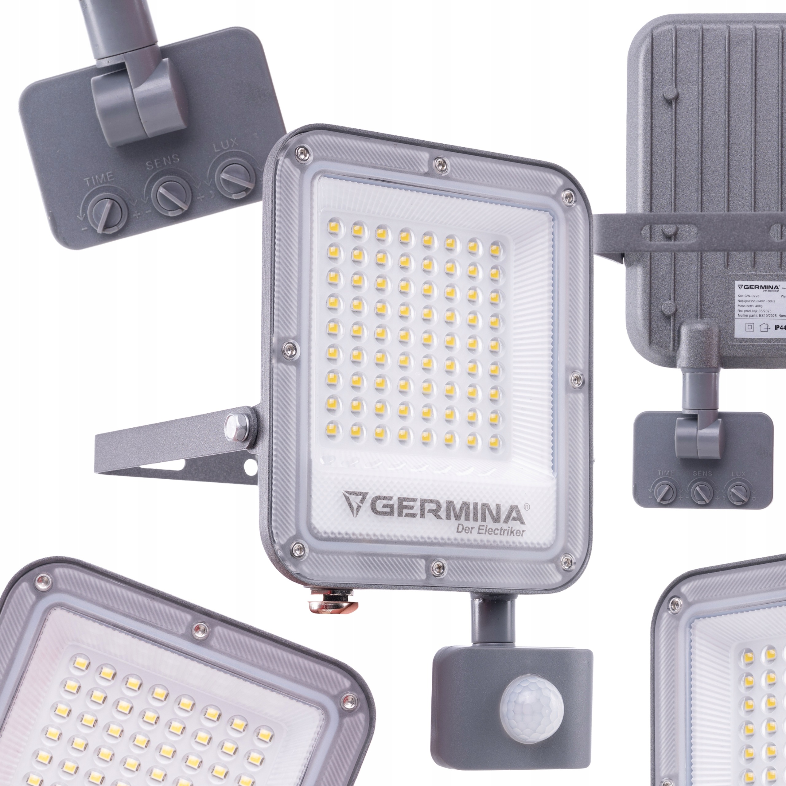Halogenový Led reflektor 50W s pohybovým senzorem, voděodolná fasádní lampa