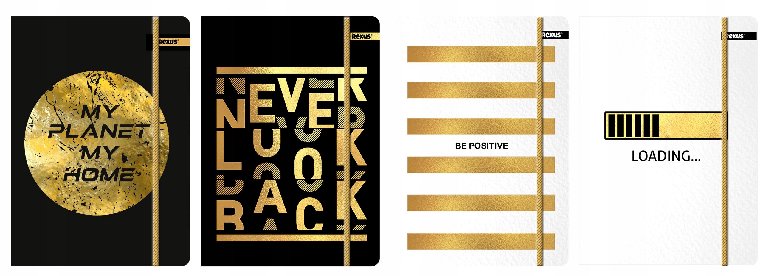 TECZKA SZKOLNA Z GUMKĄ FORMAT A4 REXUS METALICZNA Rodzaj z gumką