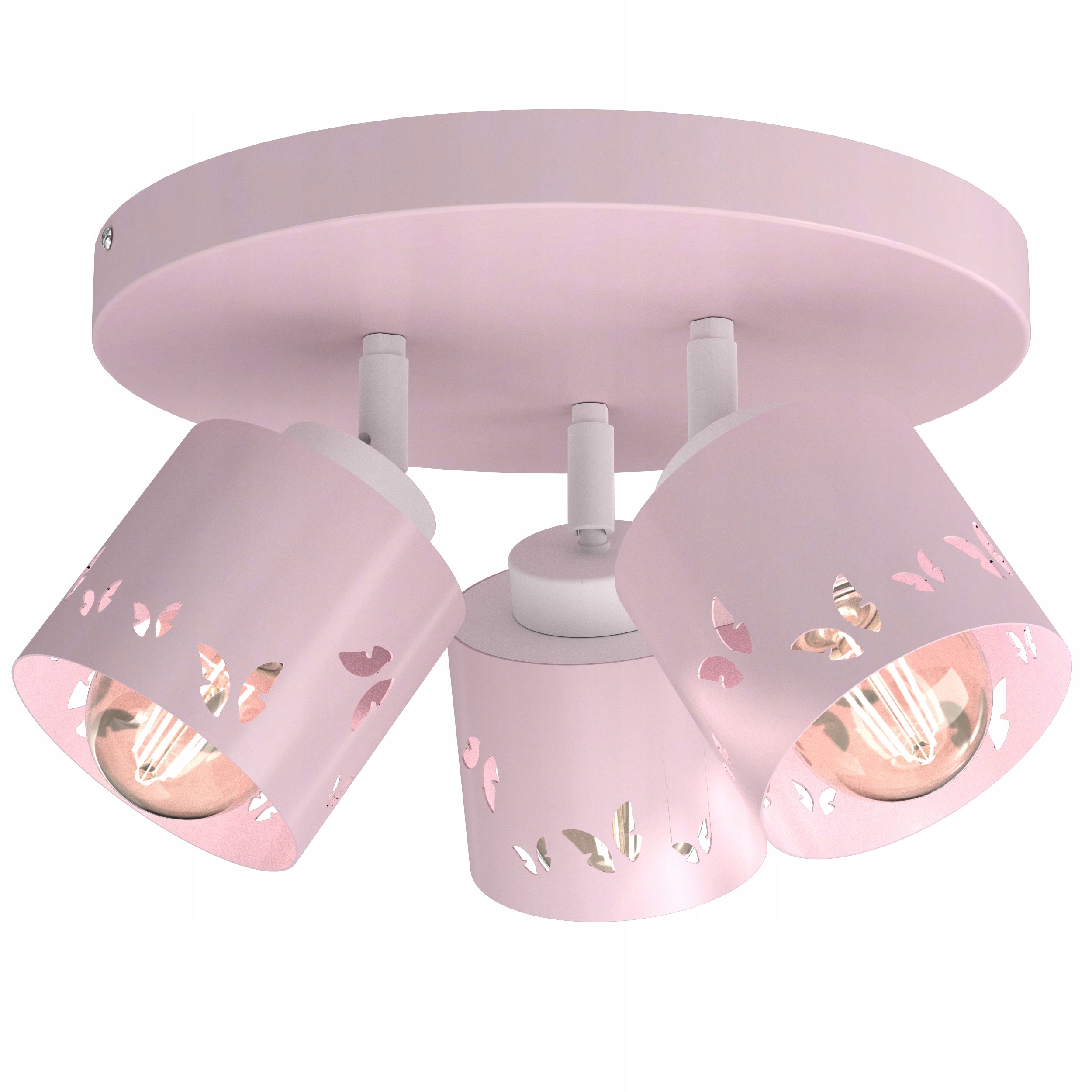 Dziecięcy plafon regulowany Lampa sufitowa 3x E27 różowa Motyle