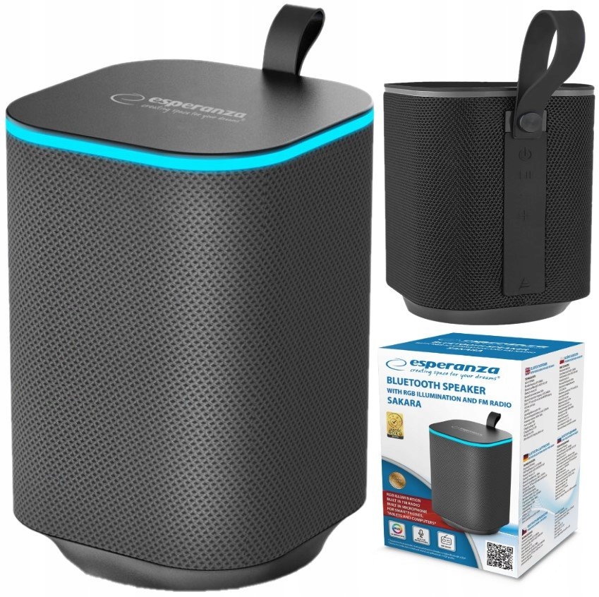 GŁOŚNIK BEZPRZEWODOWY PRZENOŚNY LED BLUETOOTH 10W