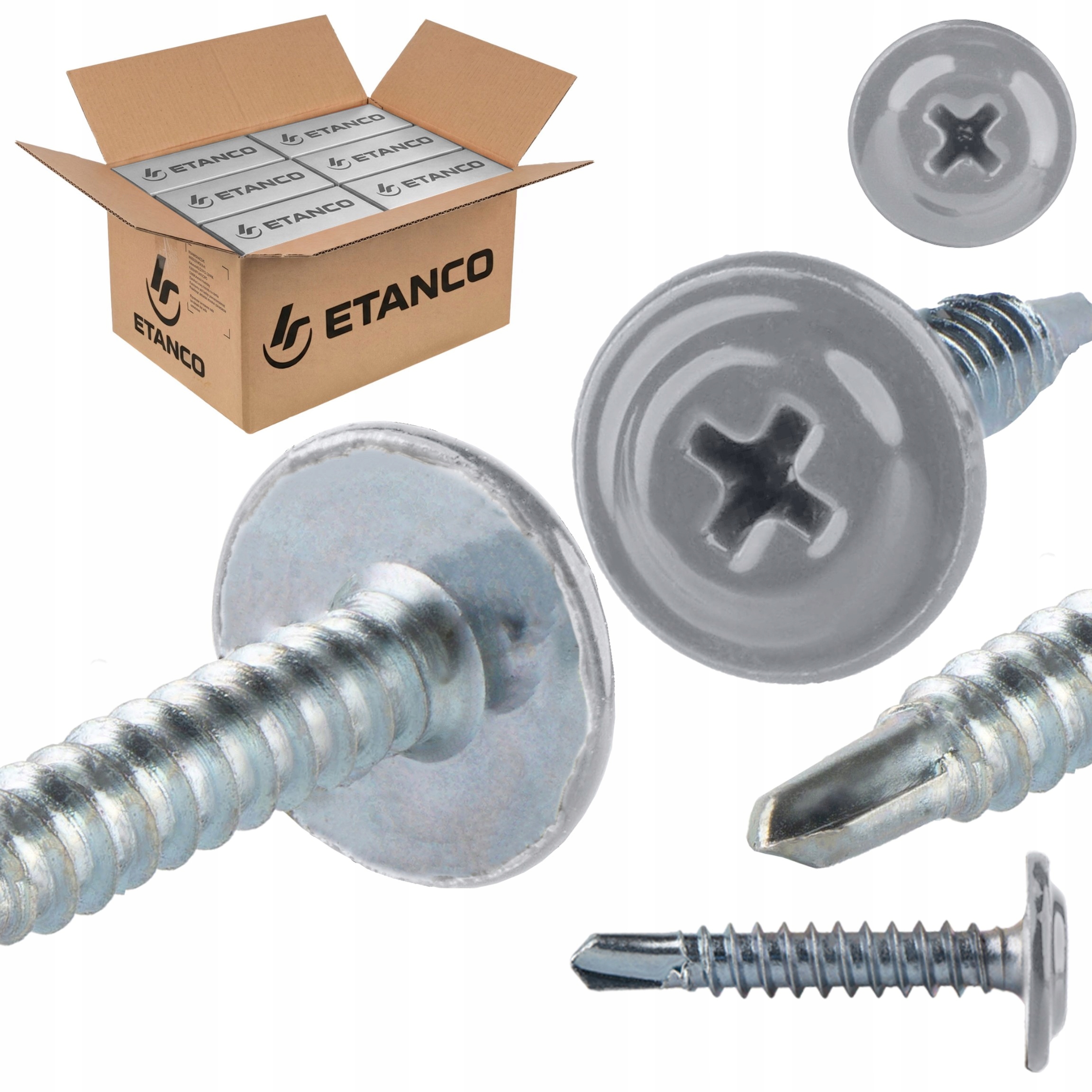 Samorezné podložkové skrutky 4,2 x 25 mm Ral 9006 2000 ks Etanco Gm-b