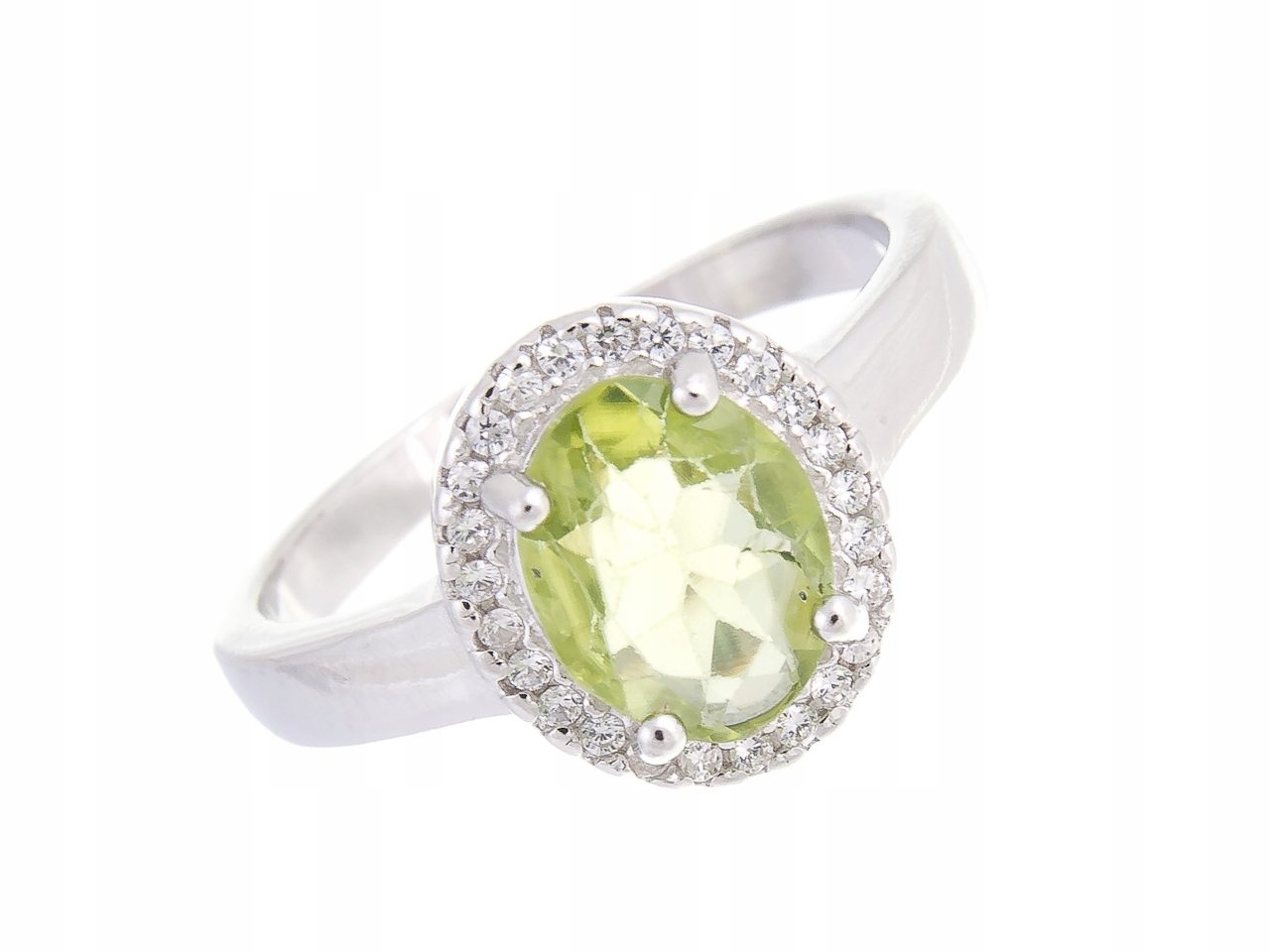 Stříbrný Prstýnek Vel Přírodní Peridot