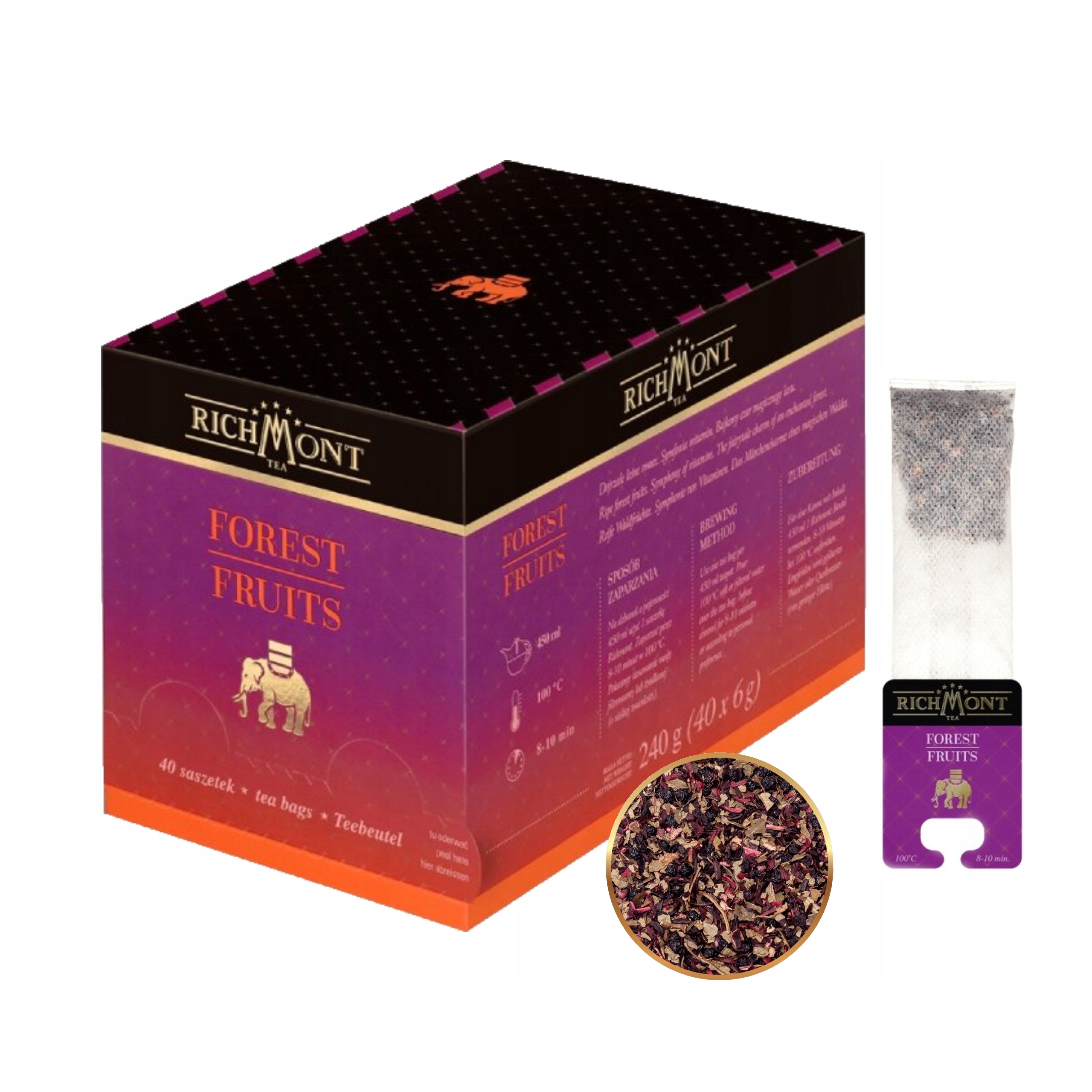 Richmont Lesní ovoce Čaj v kostce ibišek lesní plody 40x6g