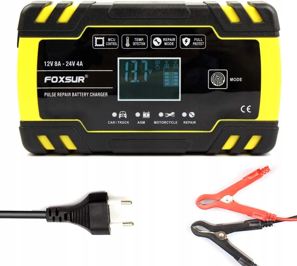 Prostownik samochodowy do akumulatorów 12v 24v lcd