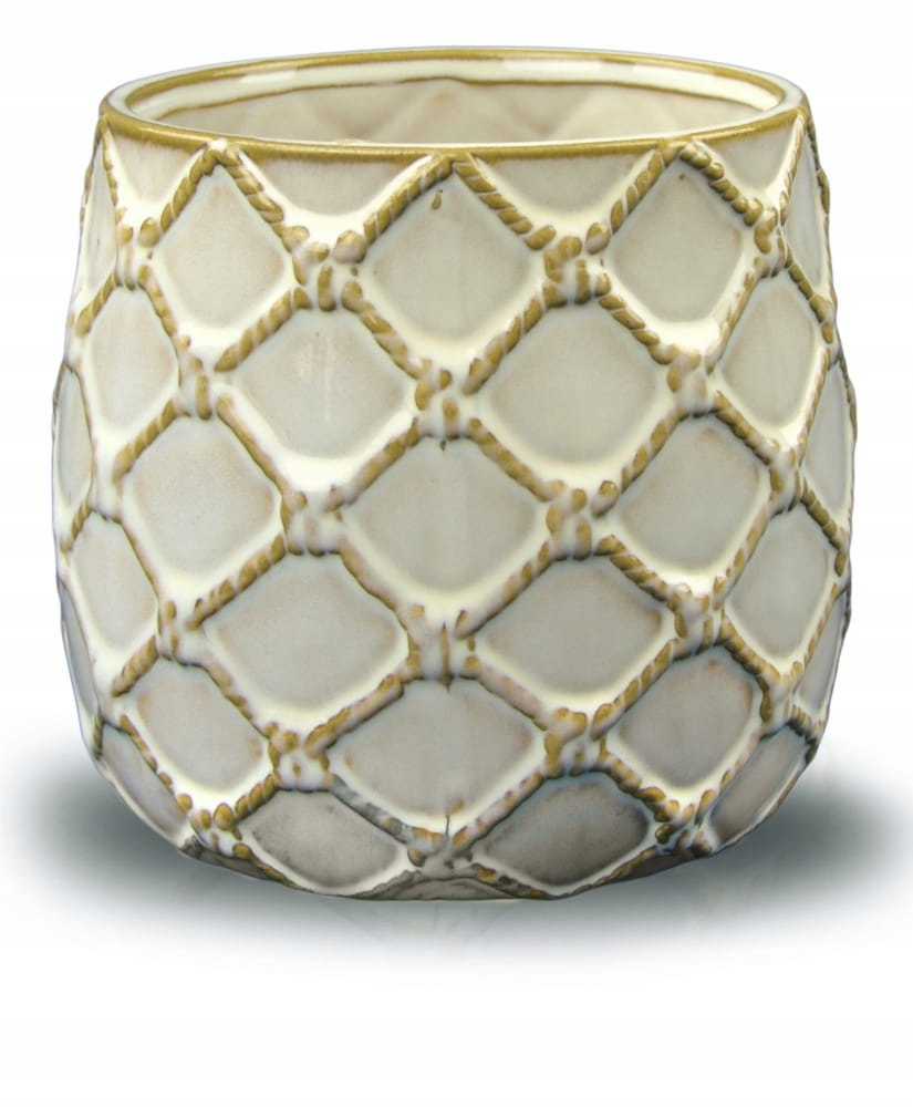

Osłonka Doniczka Ceramiczna kremowa beżowa