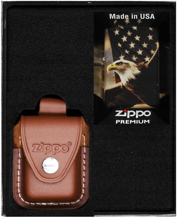 Sada Zippo Zapalovač Eagle Usa Flag Design Dárkový No2