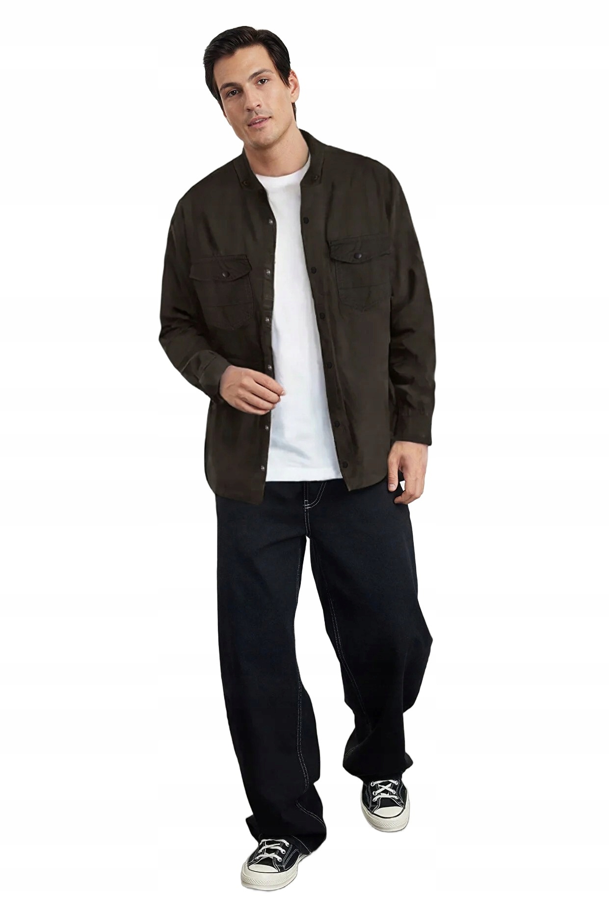 Trendyol Pánská Černá Košile S Dlouhým Rukávem A Kapsami Xs 5DA