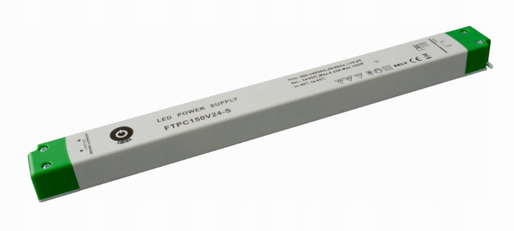 FTPC150V24-S: Led nábytkový napájací zdroj 24V 6.25A CV, Slim, proti prepätiu,