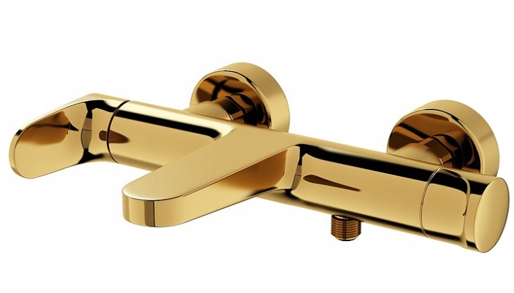 Nástěnná vanová a sprchová baterie Cersanit Inverto zlatá S951-284